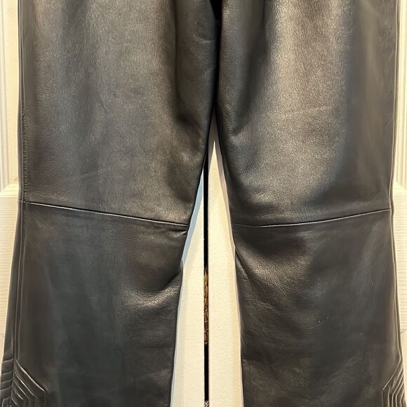 Betty Barclay Black Italian Leather High Waist Pants Size 8-10 see measurements - Picture 10 of 15